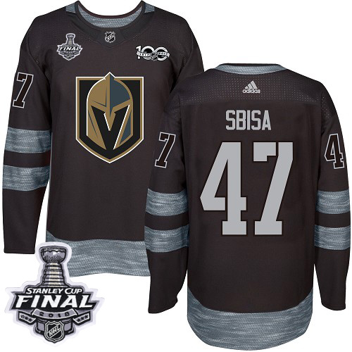 Adidas Golden Knights #47 Luca Sbisa Black 1917-100th Anniversary 2018 Stanley Cup Final Stitched NHL Jersey - Click Image to Close